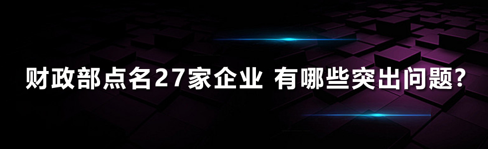 財政部點名27家企業(yè) 有哪些突出問題?